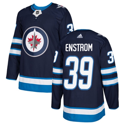 Adidas Jets #39 Tobias Enstrom Navy Blue Home Authentic Stitched NHL Jersey - Click Image to Close